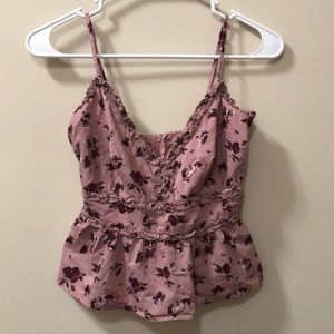 Pink Floral Peplum Top